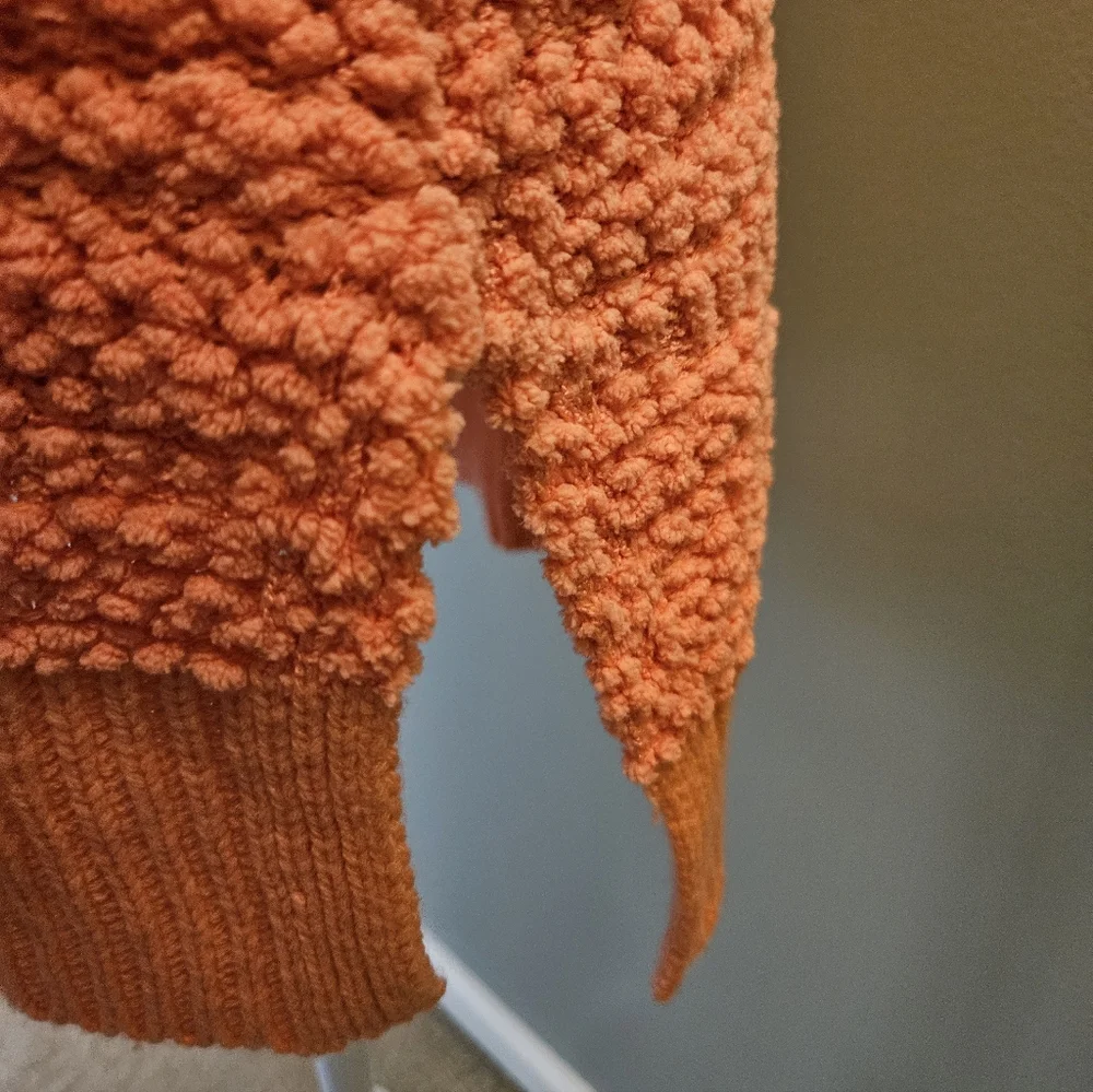 Lauren Conrad Cozy Coral Textured Women's Size Small S Crew Neck Sweater
